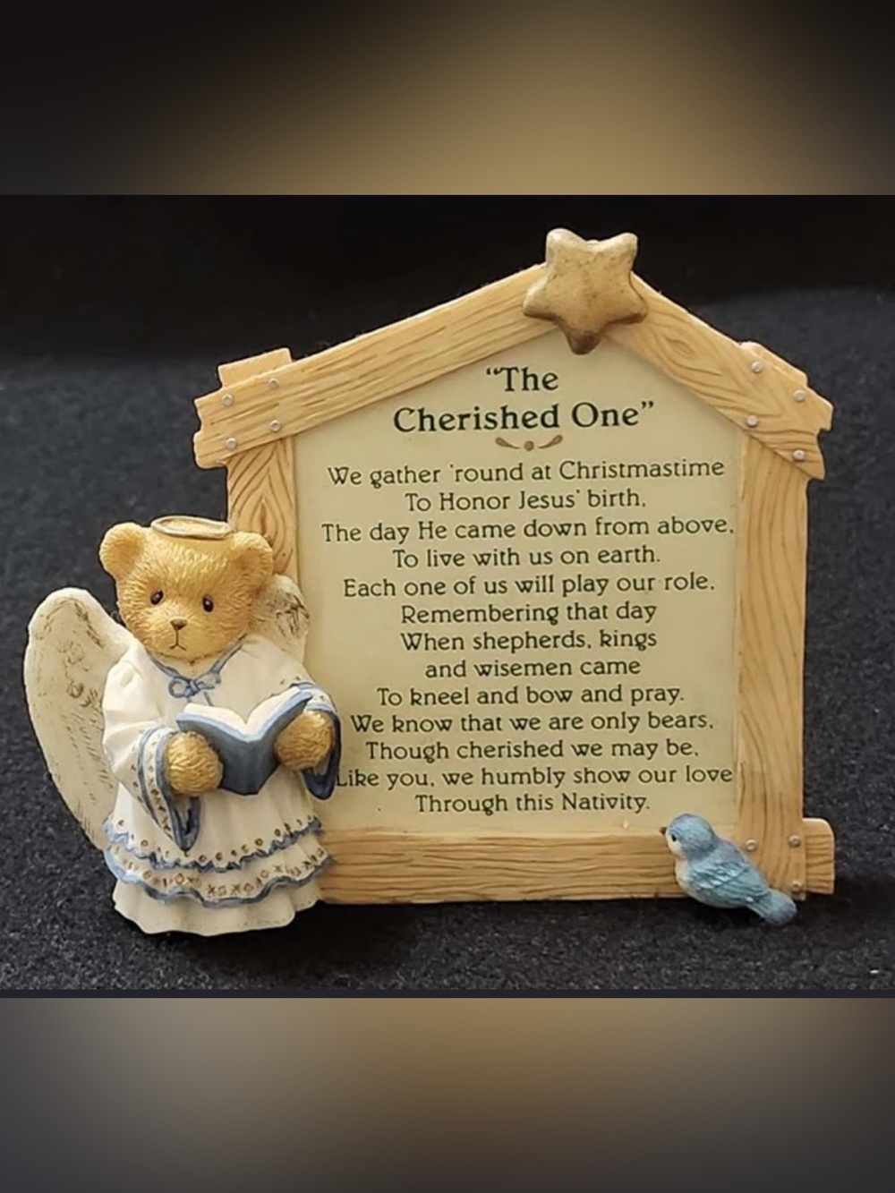Cherished Teddies Nativity Prayer Plaque 176362S Retired Christmas figurine +box